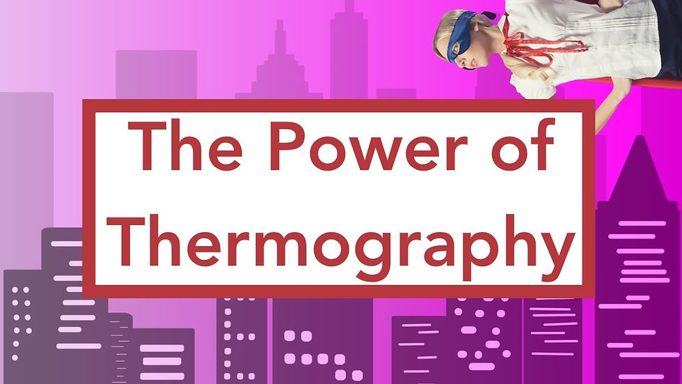 Super Hero Photo that says, "The Power of Thermography"