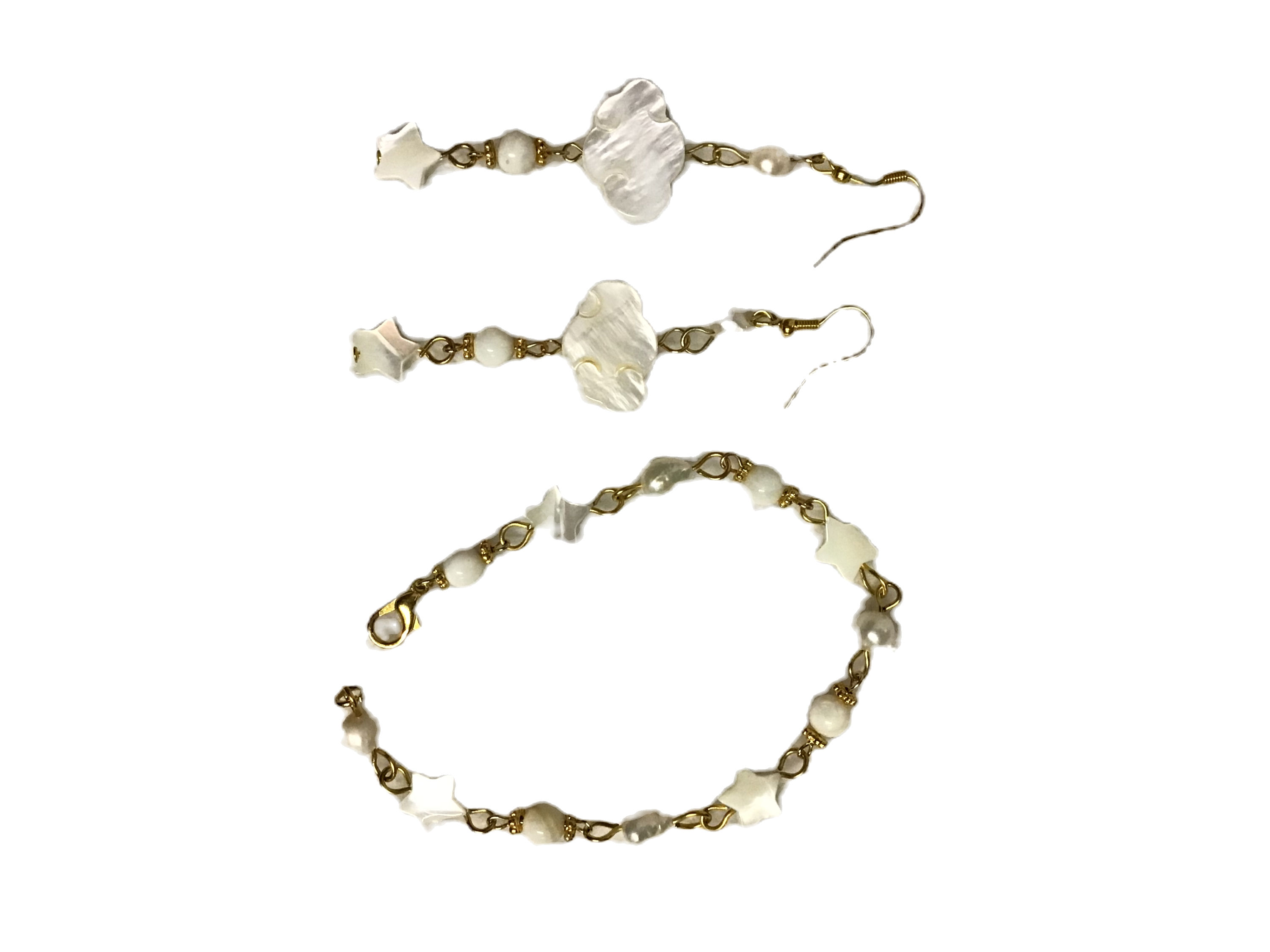 Pearl And Shell Bead Bracelet Set