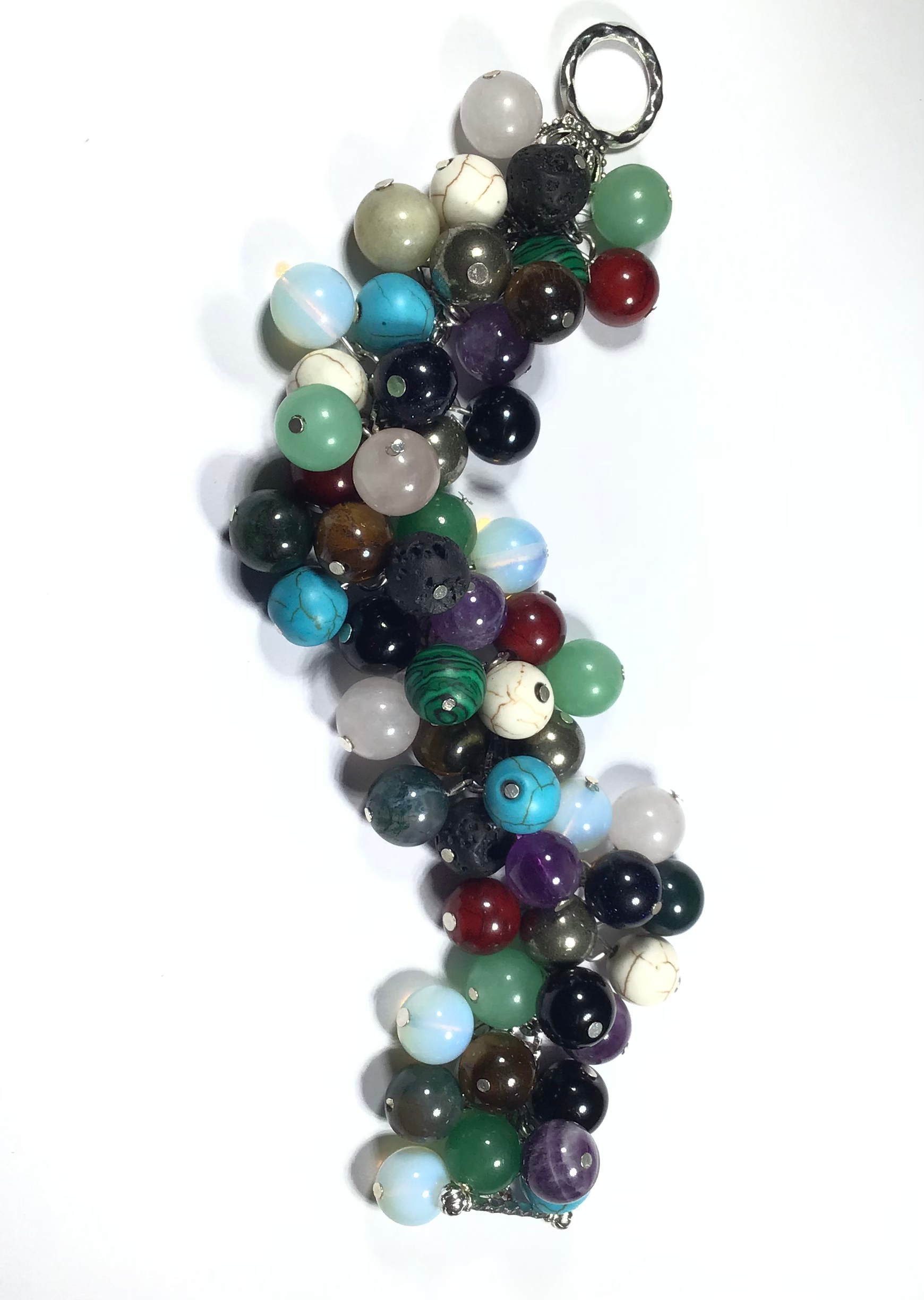 Multi Gemstone Bead Charm Bracelet