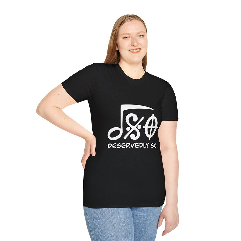 Thumbnail: Unisex Softstyle T-Shirt - Deservedly So "Flag" Logo (White Logo)