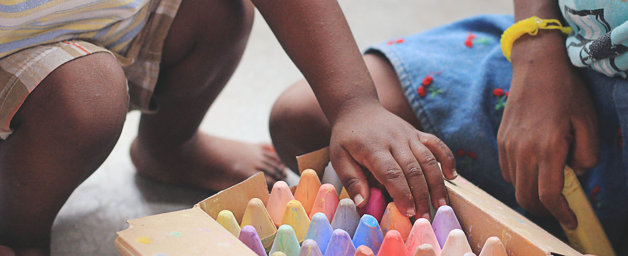 Kids Playing with Chalk