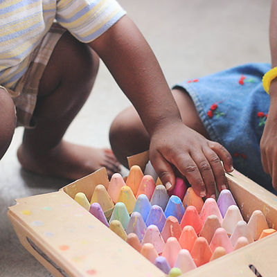 Kids Playing with Chalk