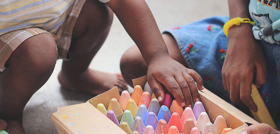 Kids Playing with Chalk