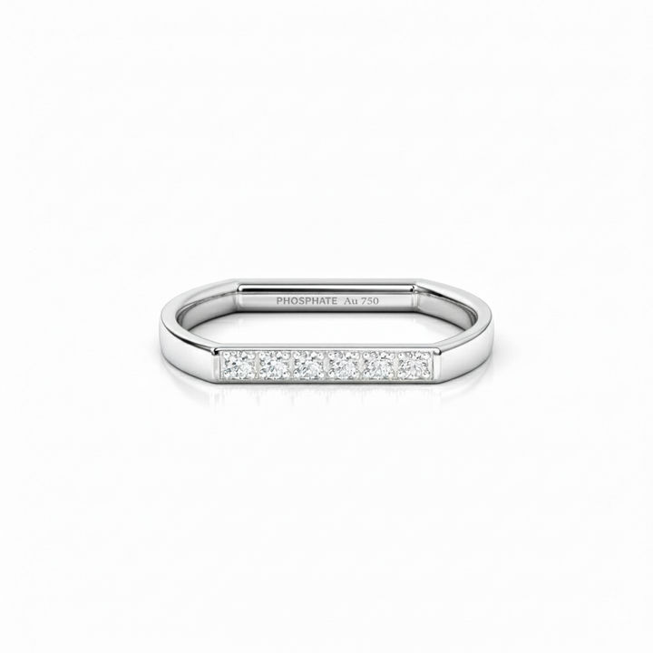 Phosphate Ring with Diamonds 18k White Gold