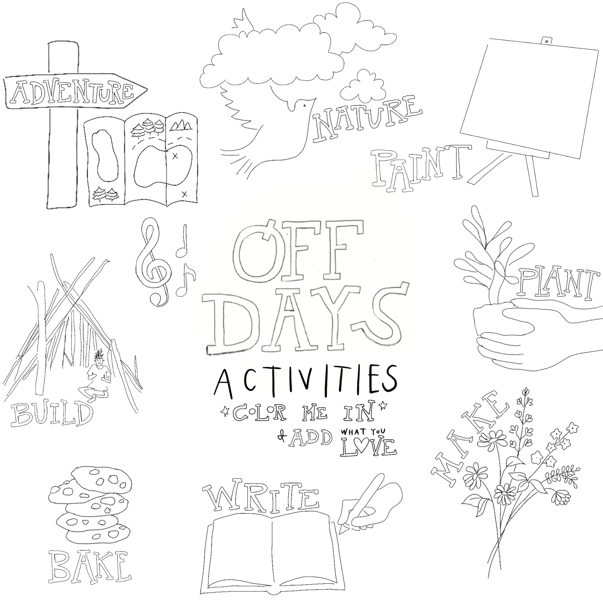 OFF DAYS COLORING PAGE