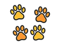 two sets of dog paws clip art