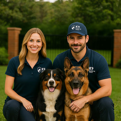 Portrait of couple with two dogs