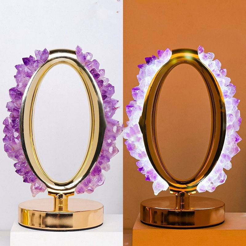 Thumbnail: Natural Crystal Stone Gravel Night Lamp