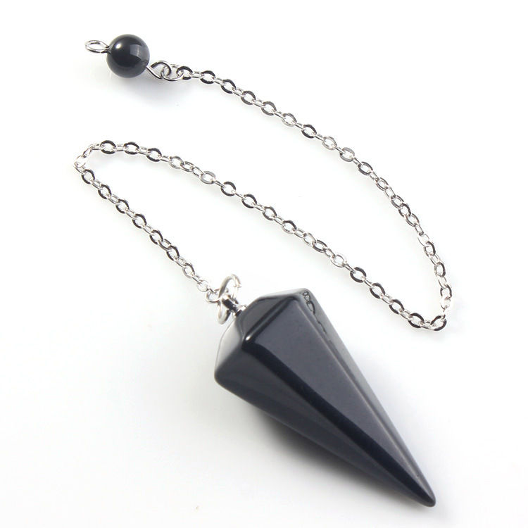 Thumbnail: Natural Assorted Crystal Hexagonal Cone Pendulum