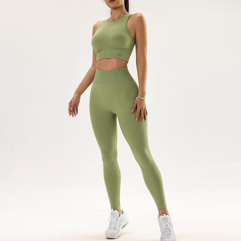 Thumbnail: Women's High Waisted Two Piece Seamless Exercise Suit