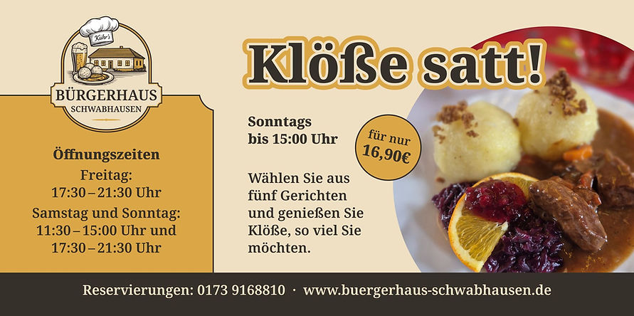 Bürgerhaus Schwabhausen Klöße satt