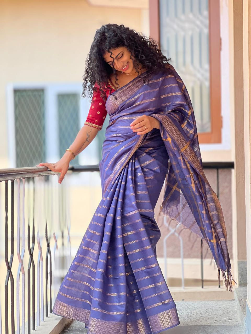 Thumbnail: db Kota viscose zari stripes sarees