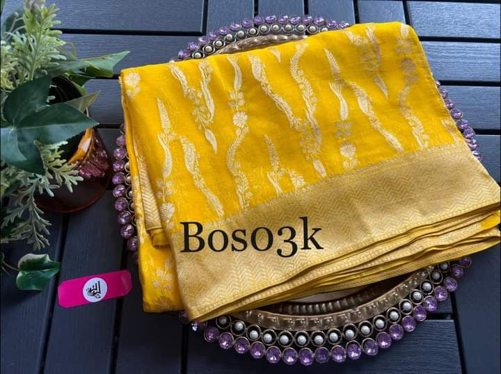 Thumbnail: db Banarasi Dyeable Leheriya  Silk Sarees