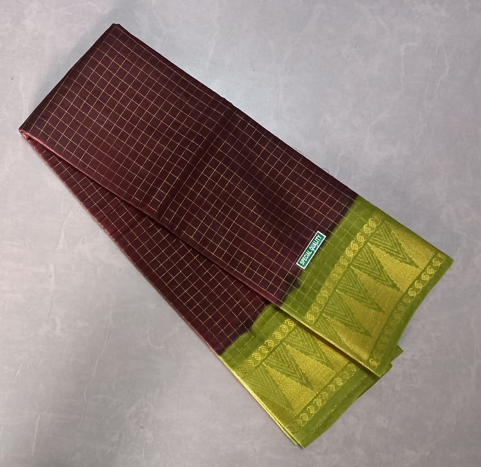 Thumbnail: db Gold Zari Check Cotton Saree