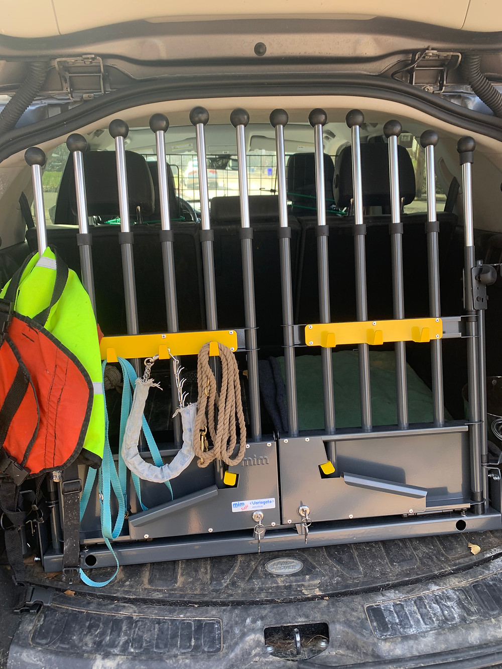 dog safety gate in back of SUV