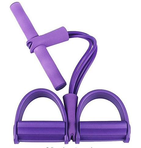 4-Tube Elastic Sit Up Pull Rope with Foot Pedal | moamoaboa