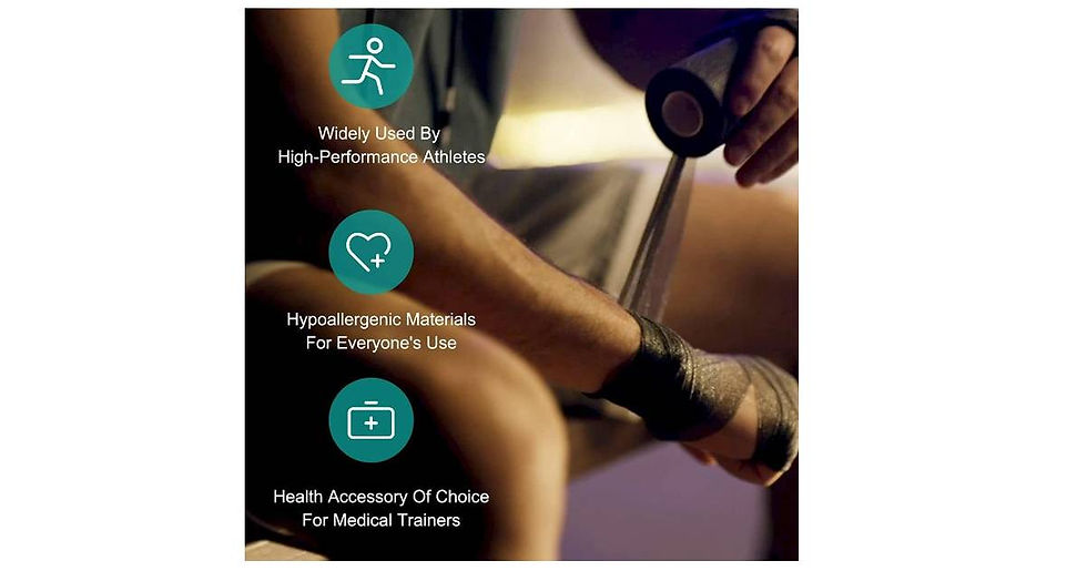 Thumbnail: Black Athletic Sports Tape（4-Rolls)