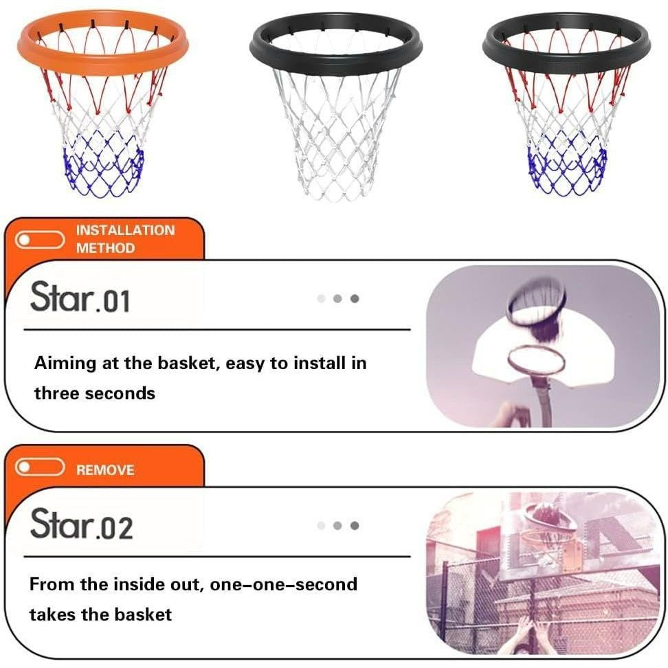 Thumbnail: Basketball Net Blacknet Withnet Portable Basketball Net, Detachable Professional