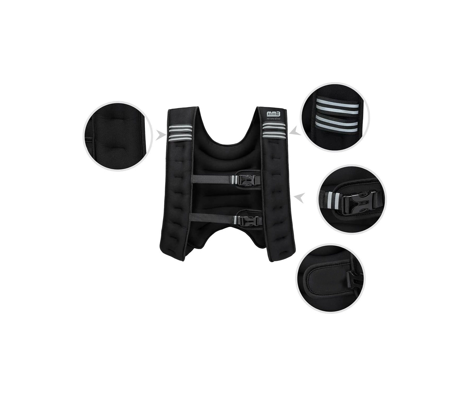 Weighted vest adds extra resistance evenly to body weights and increases the intensity of your workout