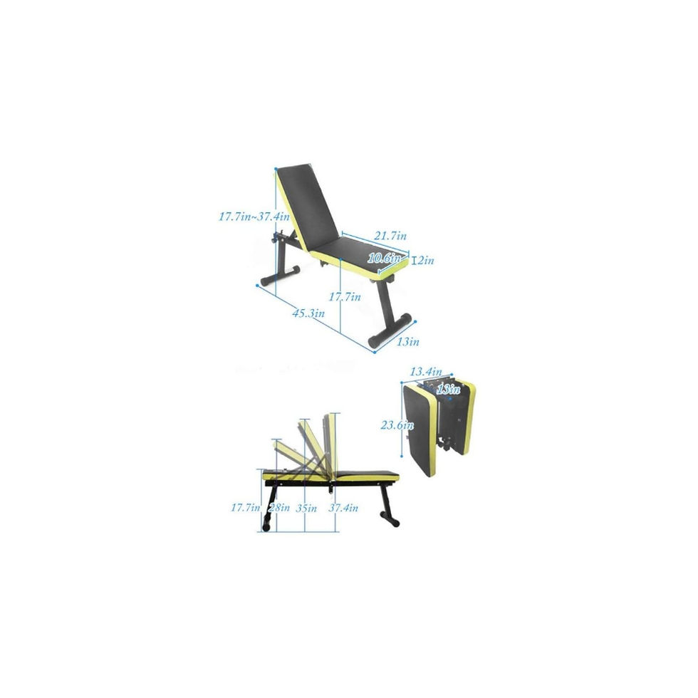 Thumbnail: Foldable Adjustable Dumbbell Gym Bench secures body firmly and reducing muscle fatigue during workout