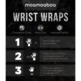 Thumbnail: Moamoaboa Weightlifting Wrist Wraps (Competition Grade)