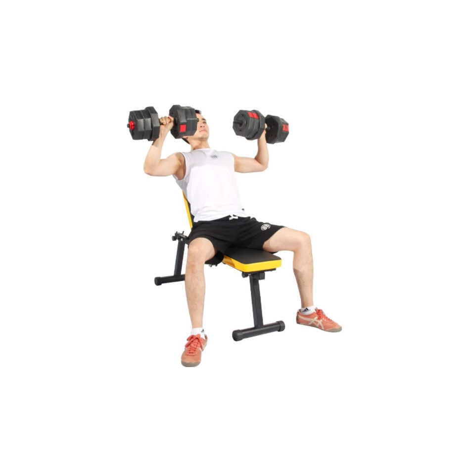 Thumbnail: Foldable Adjustable Dumbbell Gym Bench with comfortable high-density foam padding seat