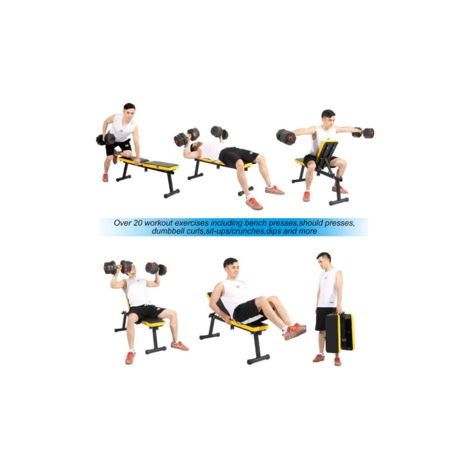 Thumbnail: Foldable Adjustable Dumbbell Gym Bench resistant to water and corrosion.