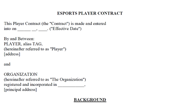 creating an esport player contract template part 1 professional athlete contract template