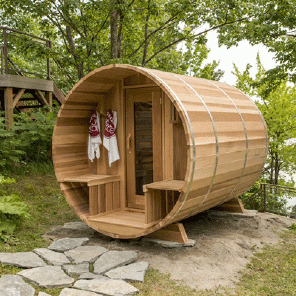 Clear Cedar Barrel Sauna.gif