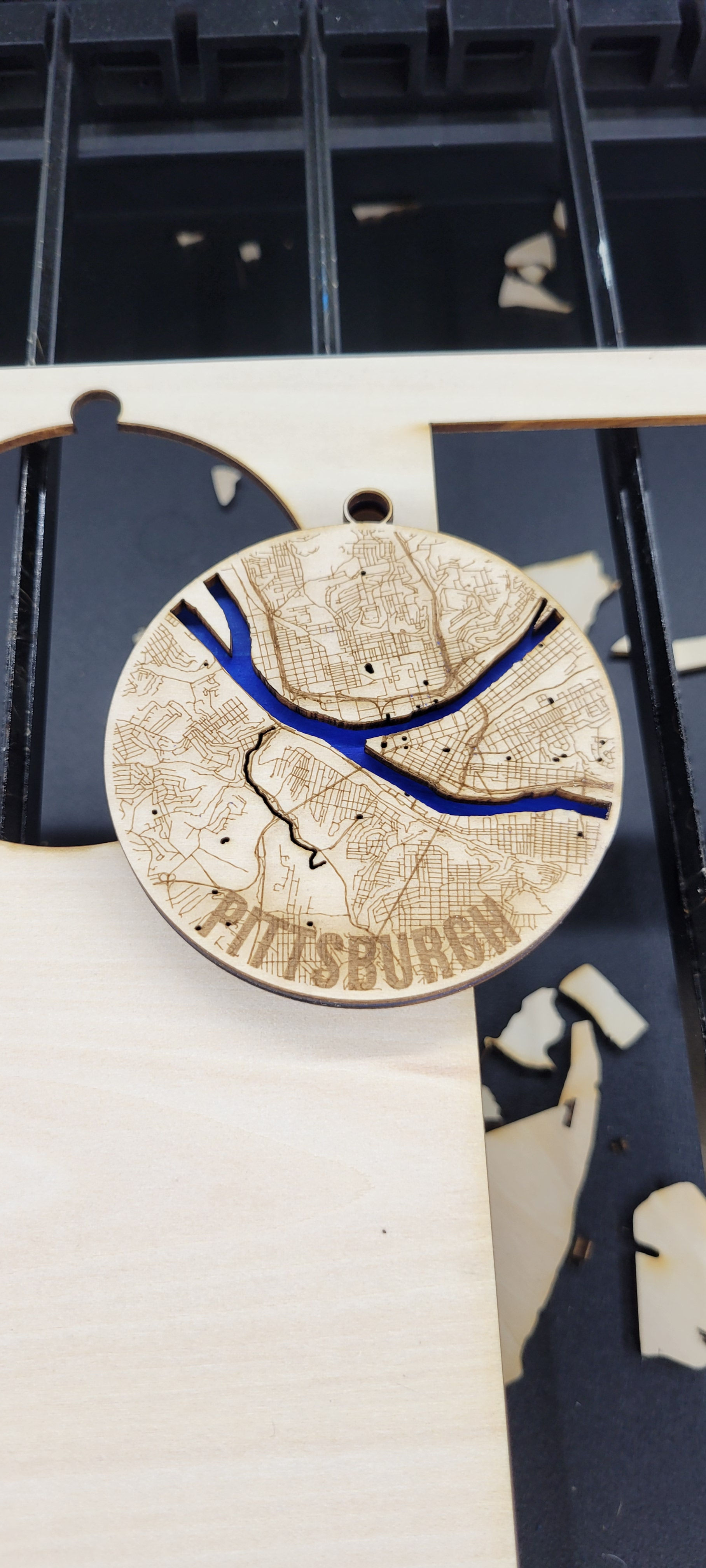 Pittsburgh Streets Wooden Ornament