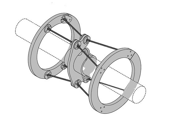 An illustration of a Motioneering designed Bridge Cable Damper.