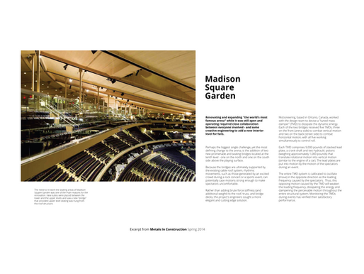 Magazine article about motion control in Madison Square Garden