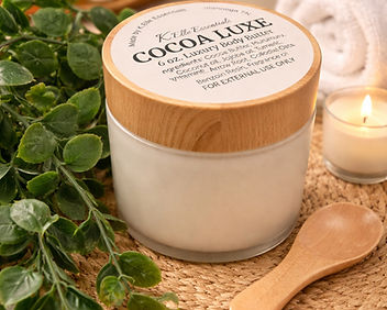 Cocoa Luxe body butter in spa setting_ed
