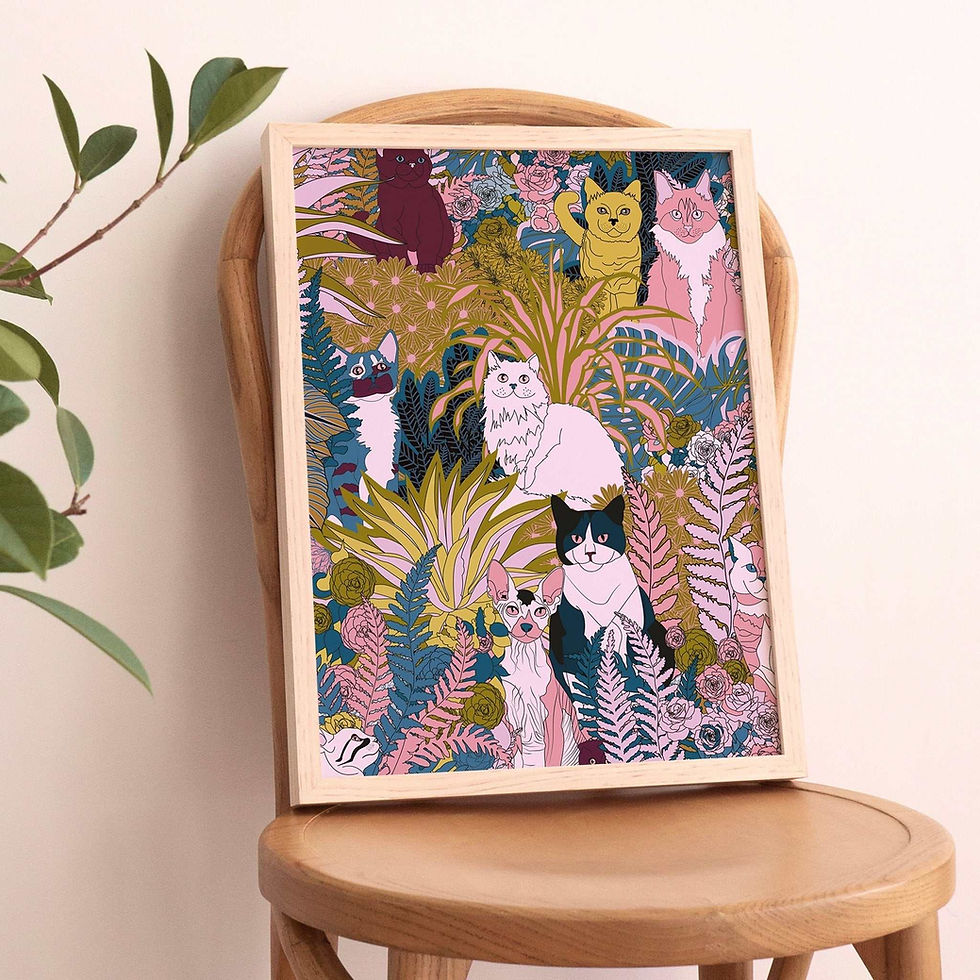Thumbnail: Garden Cats Art Print