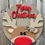 Thumbnail: 10" Reindeer Ornament with "Merry Christmas" | Hand Painted Holiday Decoration w