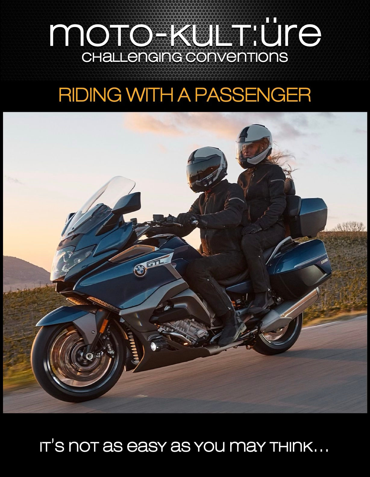 RIDING WITH A PASSENGER (Learn the skills)
