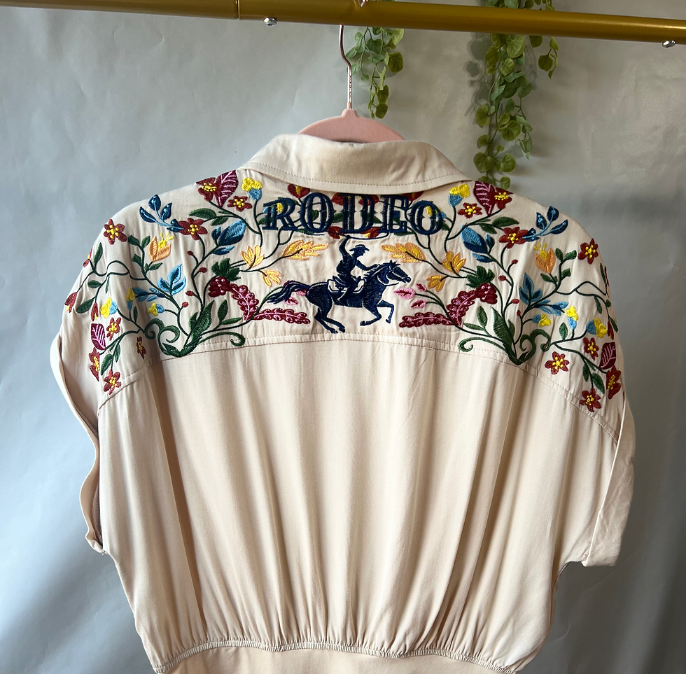 Thumbnail: Floral Rodeo Embroidered Bodysuit