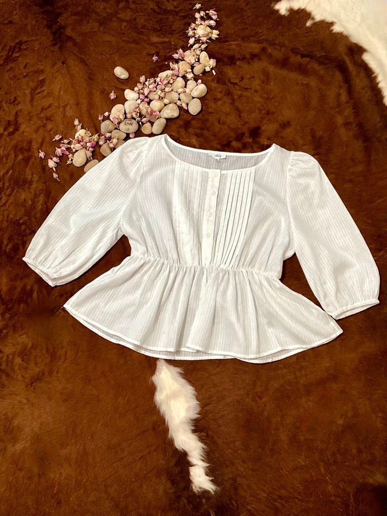 Thumbnail: PIPPA Peplum Boho Top-White