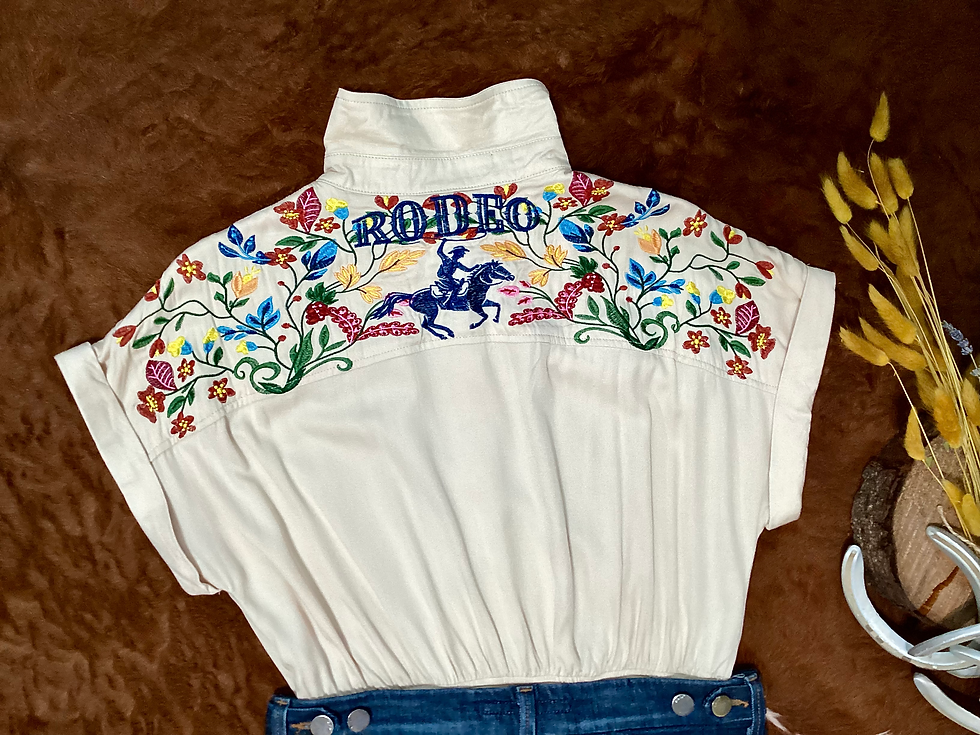 Thumbnail: Floral Rodeo Embroidered Bodysuit