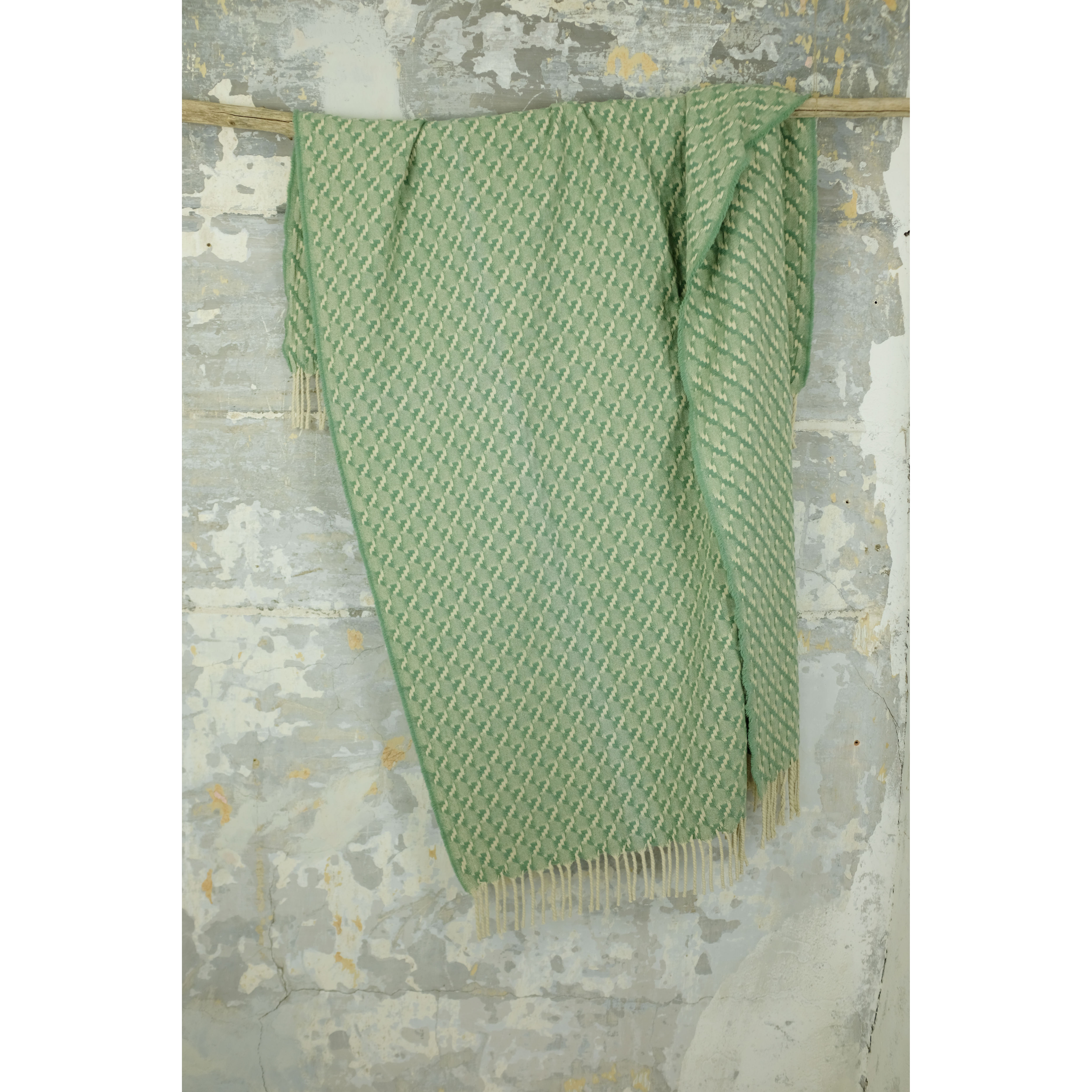 Green Noor Wool Blanket | Burel | Woven in Portugal
