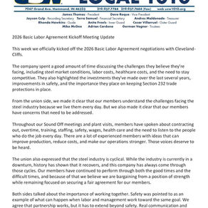 2026 Basic Labor Agreement Kickoff Meeting Update