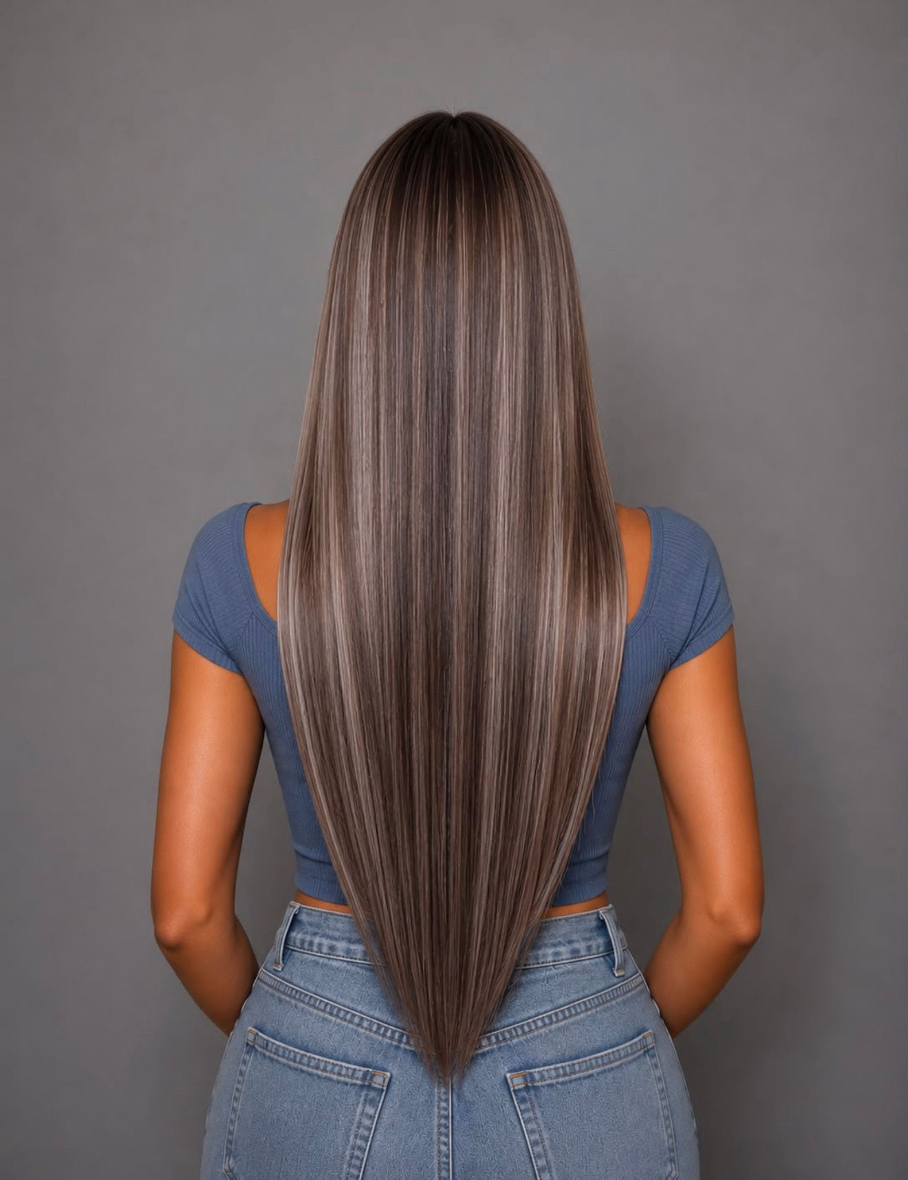 Sienna #P2/18 (Dark Ash Brown Highlight Blend) - 25g Tape Hair Extensions