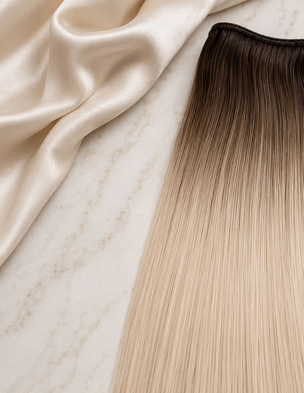 Thumbnail: Cashmere Melt #T4/60 (Ash Blonde, root) - 50g Volume Weft Hair Extensions