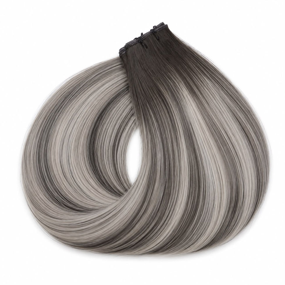 Thumbnail: Frosted Kiss #B2/60A (Smokey Iced Blonde) - 50g Genius Weft Hair Extensions