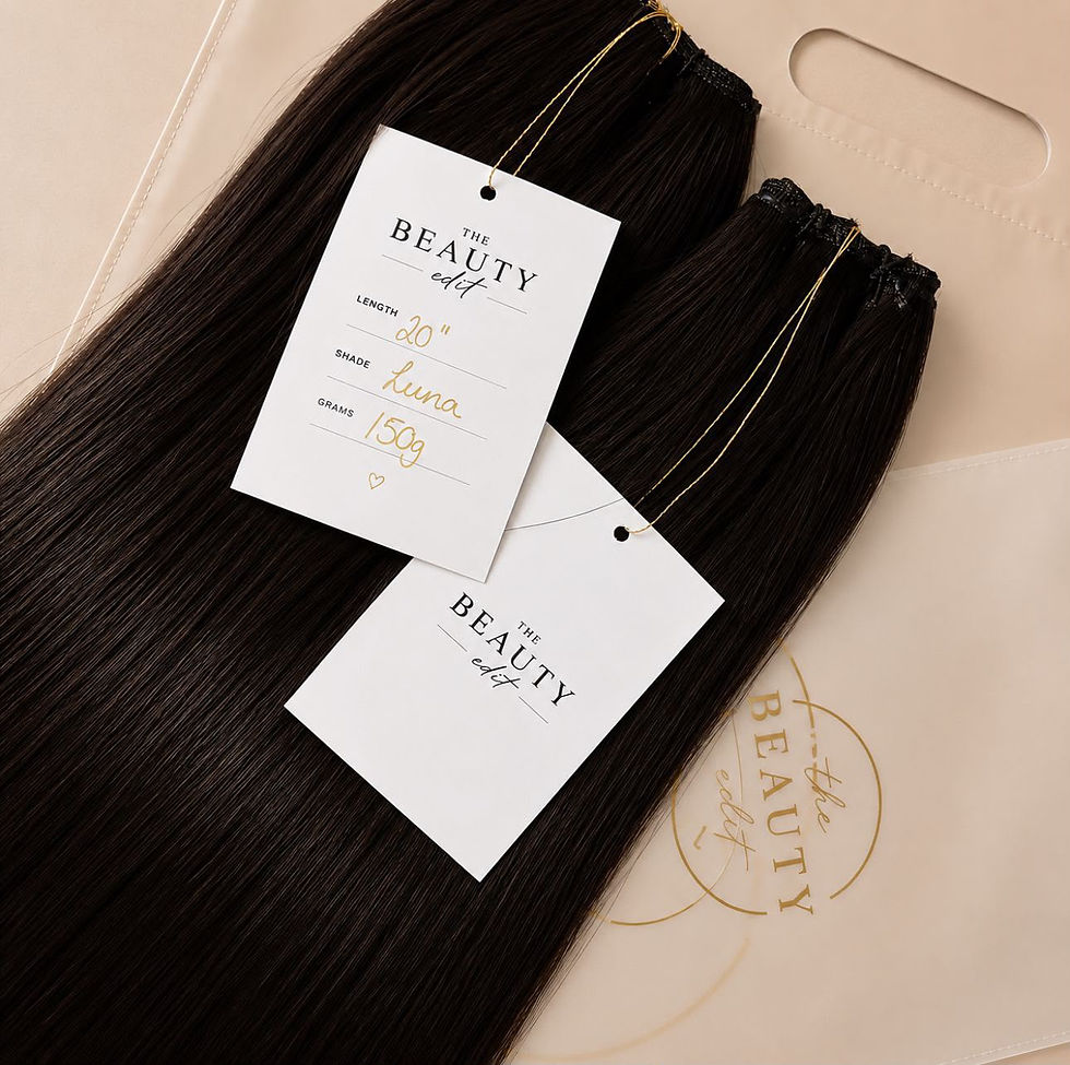 Thumbnail: Luna #1B (Natural Black) - 50g Butterfly Weft Hair Extensions