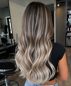 Model Showcasing Mushroom Blonde Mixed Ash