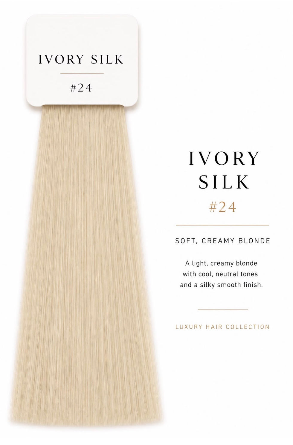 Thumbnail: Ivory Silk #24 (Soft & Creamy) - 50g Volume Weft Hair Extension