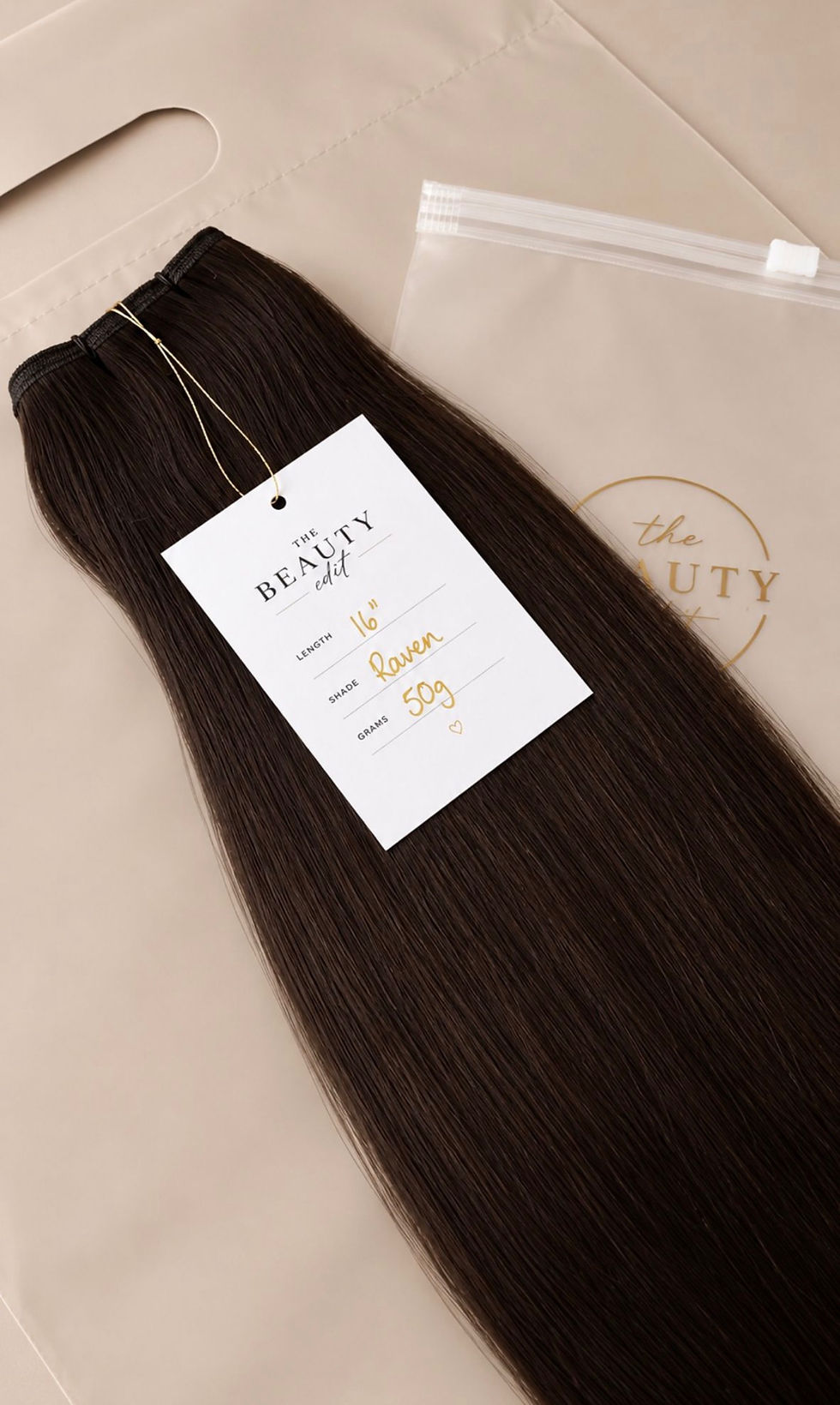 Thumbnail: Raven #1C (Deep Soft Black) - 50g Genius Weft Hair Extensions