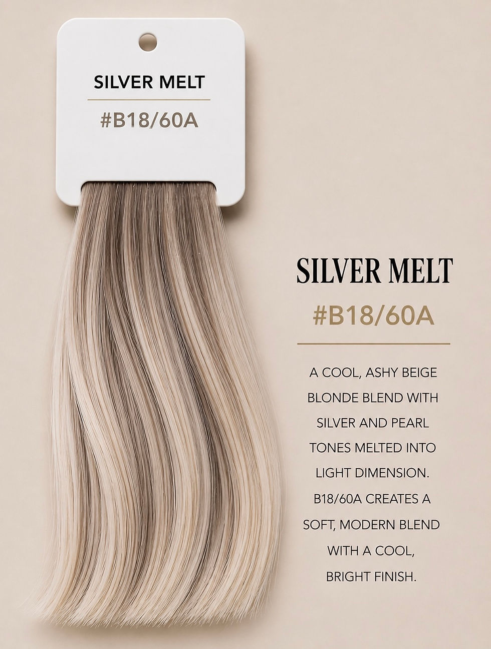 Thumbnail: Silver Melt #B18/60A  (Ash Blonde, Silver, Icy) -  25g Keratin Hair Extensions