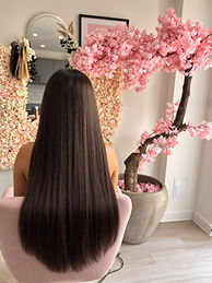 long brunette brown human remy hair extensions colour matched by the beauty edit